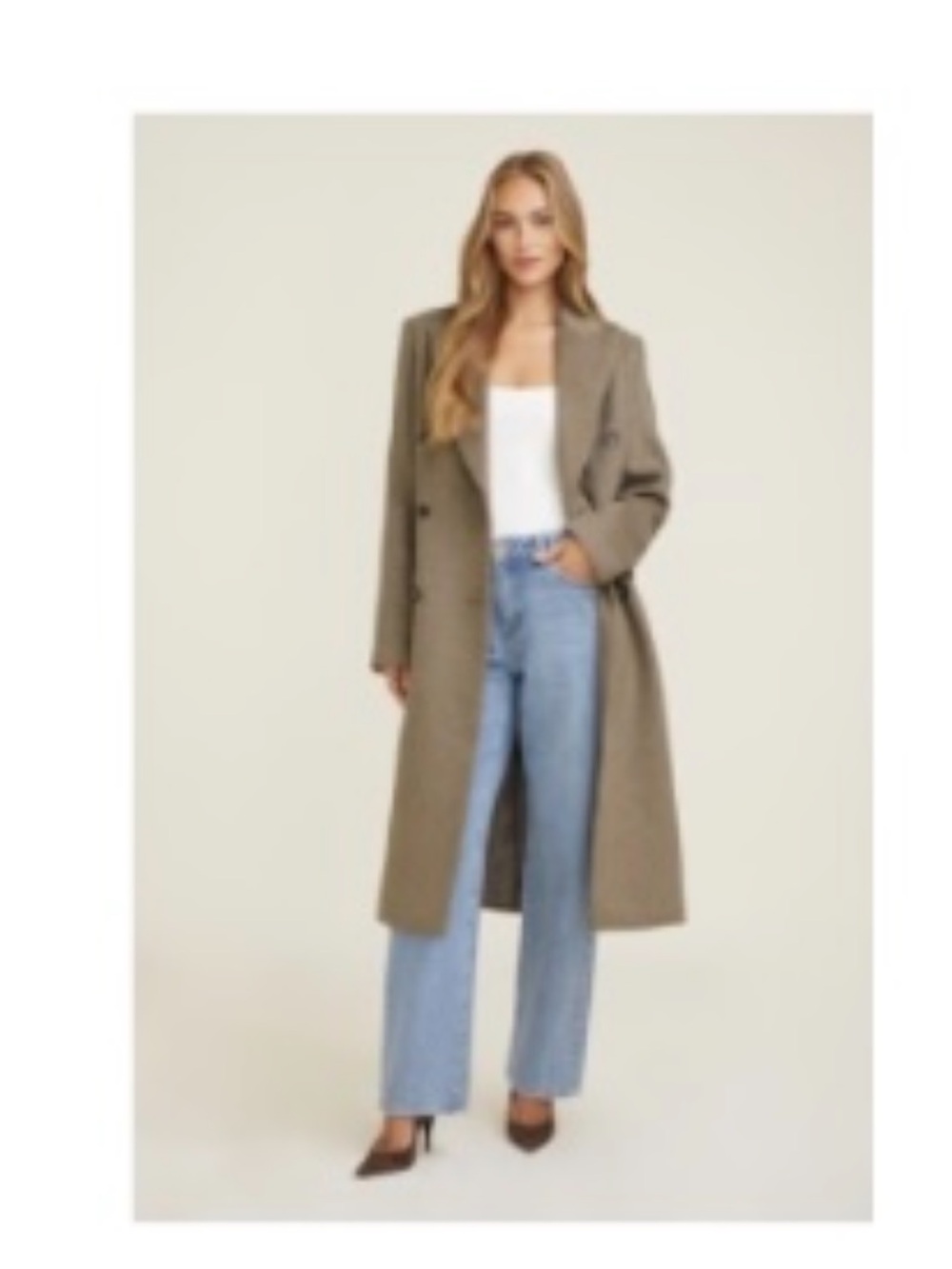 Dynamite Long Tan Trench Coat